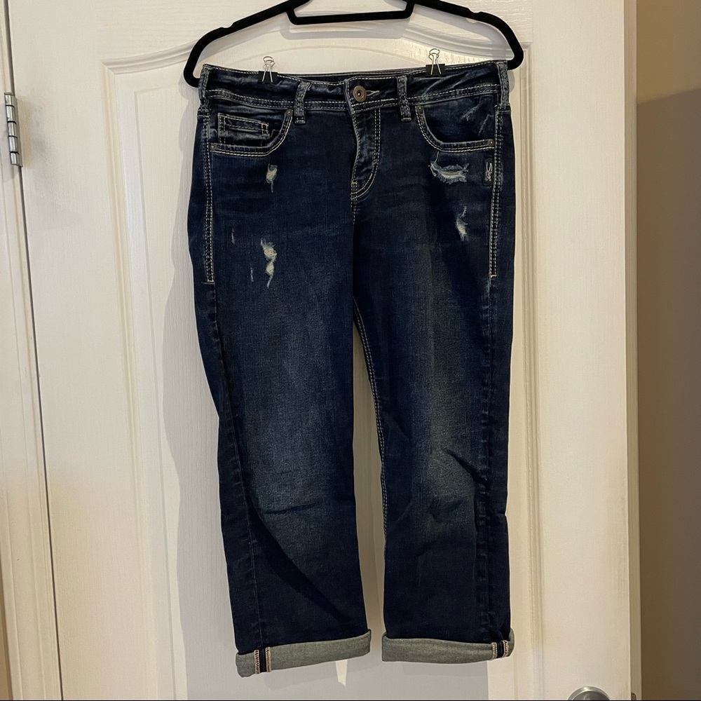 Silver Jean Capris